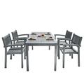 Vifah Renaissance Outdoor Patio Hand-scraped Wood 5-piece Dining Set with Stacking Chairs V1297SET27